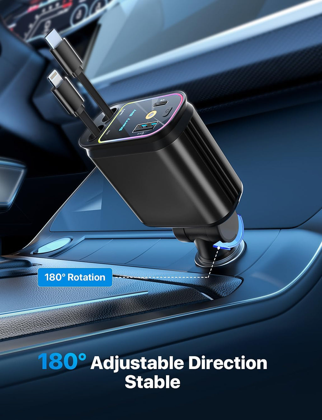 Starlight In Car Roof 4 in 1 Retractable Car Charger