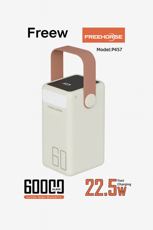 "Freehorse 60000mAh Ultra High Capacity Power Bank – 22.5W Fast Charging Portable Battery (Model P457)"
