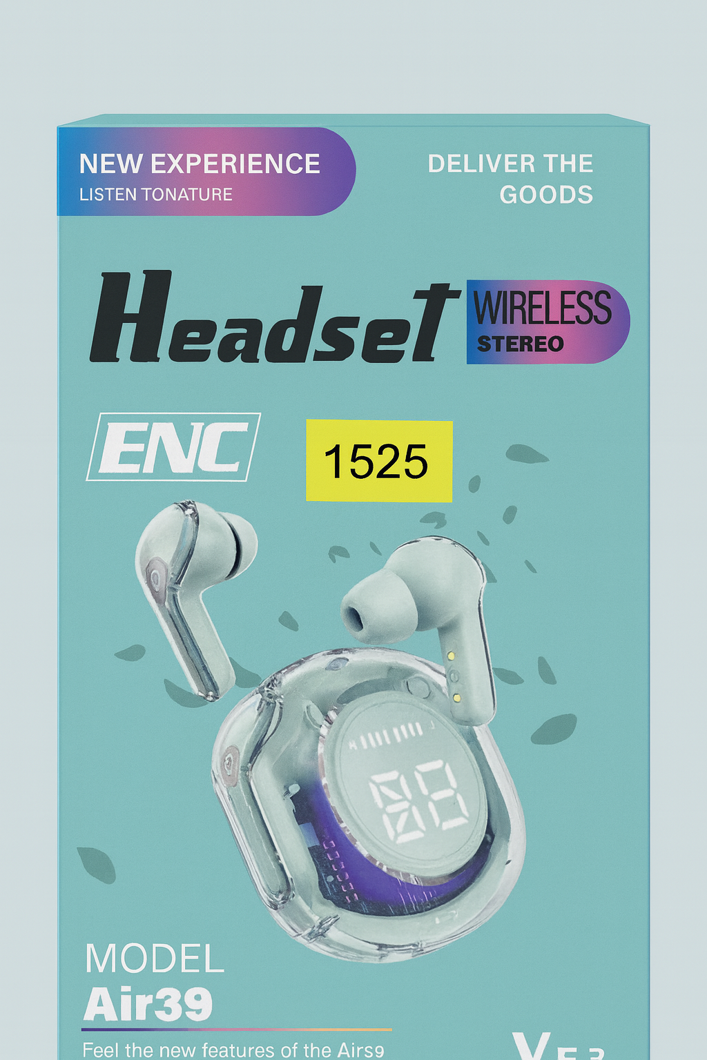 "Air39 ENC Wireless Earbuds with LED Display Case – Bluetooth V5.3, Multiple Colors