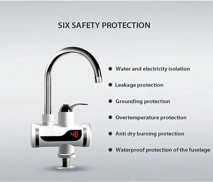 "Instant Electric Water Heater Tap – Digital Temperature Display, Fast Heating Faucet"