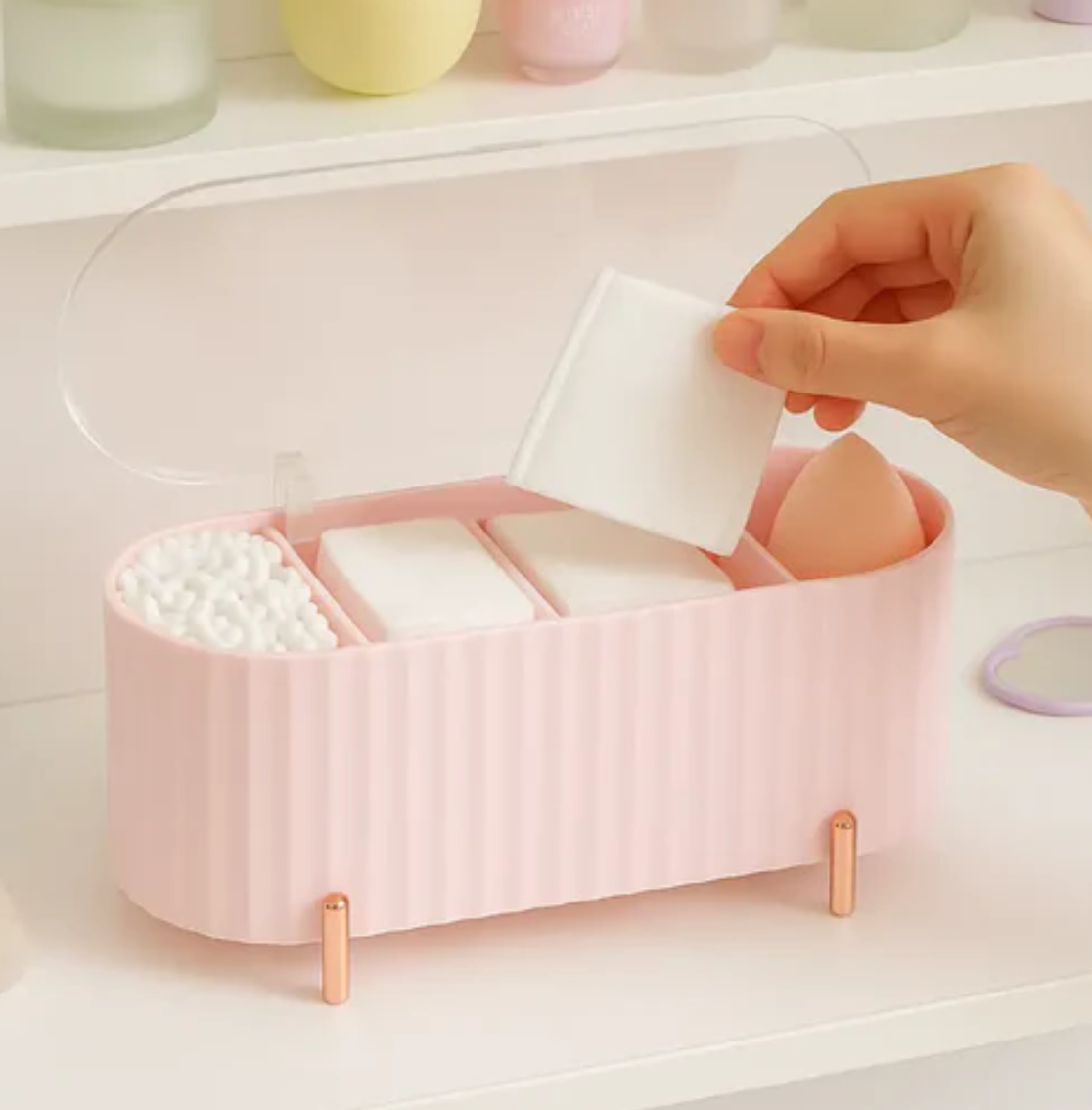 Elegant makeup organizer box