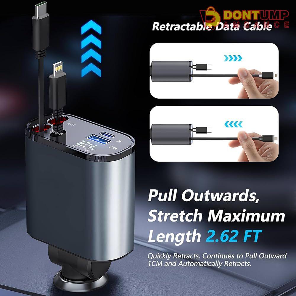 Dontump™ 4-In-1 Retractable Car Charger-120W