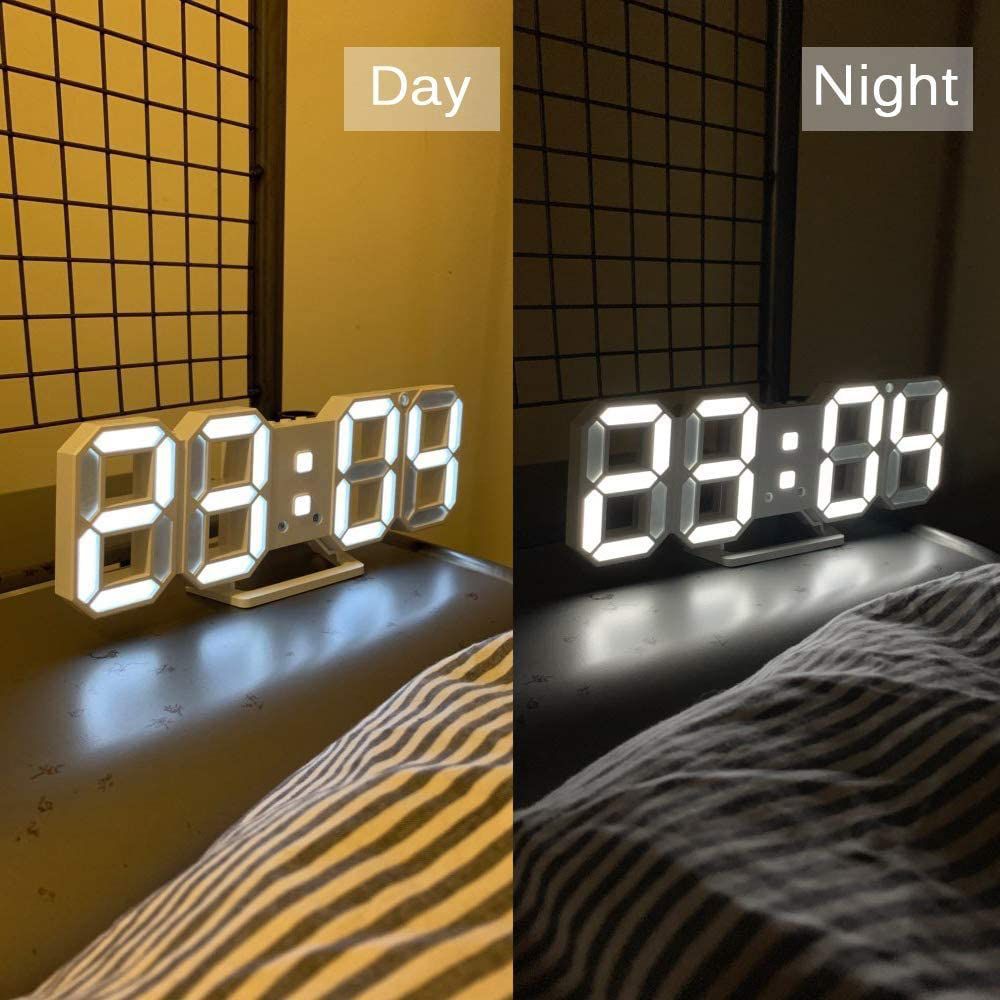 "Modern 3D LED Wall Clock – Digital Large Display, Stylish Home & Office Decor"