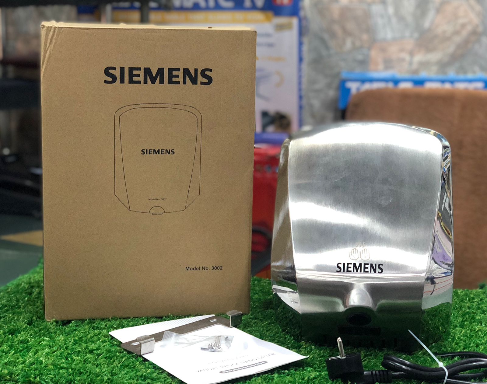 "Siemens Automatic Hand Dryer – High-Speed Warm Air Drying Machine for Bathrooms & Offices"
